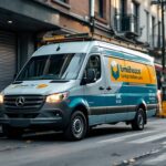 A photograph of a medium-sized used van parked in an urban setting